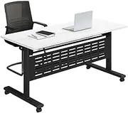 Rectangle Conference Table, Mobile Training Table with Wheels, Meeting Table for Conference Room, Business Furniture Boardroom Desk, Large Rectangle Seminar Table