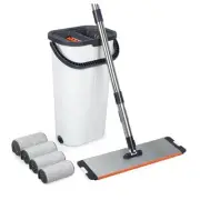 Mop and Bucket with Wringer Set for Home, Durable and Sturdy Aluminum Flat Mop