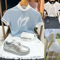 在飛比找蝦皮商城精選優惠-2024夏高爾夫女裝圓領T恤短袖緊身彈力透氣彈力球衣Golf