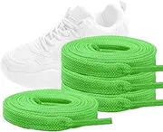 [WALWAL] 45" Flat Athletic Shoe Laces for Sneakers, Skate Shoes, Boots, Sport and Casual Wear 4 Pair Pack High Durability Stylish(Olive green)