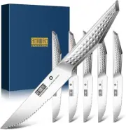 Steak Knives Set Of 6,4.5” Sharp Serrated Kitchen Steak Knife Set,high Quality