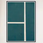 Galrie Stunning Tennis Court Fine Art Print Vibrant Tennis Lines Artwork, Black Frame, 50 x 70cm (20 x 28inch)