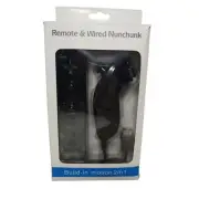 New Black Built in Motion Remote Control wired Nunchuck For Nintendo Wii Wii U