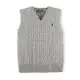 美國百分百【全新真品】Ralph Lauren 麻花 針織衫 RL 背心 上衣 Polo 小馬 XS S號 灰色 C085