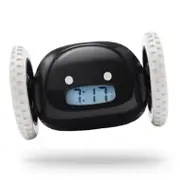 Run-Away Alarm Clock on Wheels (Authentic)Extra Loud for Heavy Sleeper Funny Rolling Jumping (Black)