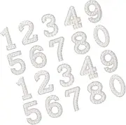 MINAOLULUS 20pcs Rhinestone Pearl Iron Number Patches DIY Fashion Appliques for Clothes Shoes Bags Hats More Transfer Designs for Personal Style