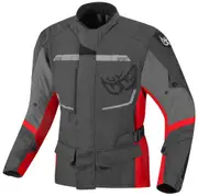 Berik Tourer Waterproof Motorcycle Textile Jacket, grey-red, Size 56 for Men Grey Red