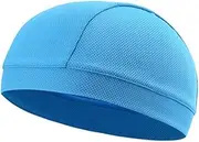 [TEMPNAP] Skull Quick Dry Cycling Beanie for Men Women High Elasticity Sports Sweatband Comfortable Cap for Biking Running and Outdoor Activities Sky Blue