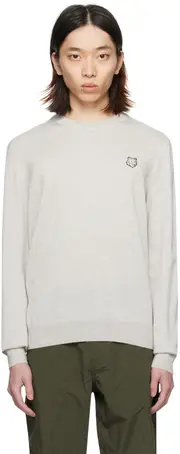 Maison Kitsuné Bold Fox Head Patch Knitted Jumper XL,L,XXL,M White