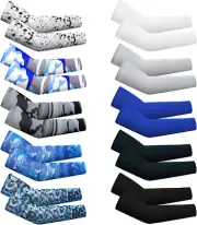 10 Pairs Arm Sleeves for Kids Arm Compression Sleeves Baseball Sleeve UV Sun Pro