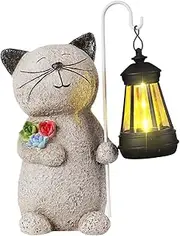 Cat Solar Lights,Courtyard Decoration Night Light,Garden Ornaments Outdoor with Solar Lantern,Sculpture Decor,for Outdoor,Desktop Decor,Patio