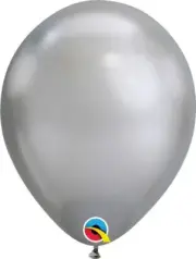 Qualatex Silver Chrome Metallic 11 Inch Latex Balloons 100 Count