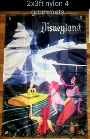 VINTAGE LOOK DISNEYLAND TOMORROWLAND MATTERHORN SKYWAY MONORAIL 2X3 NYLON BANNER