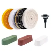 Bench Grinder Aluminium Alloy Brass Polishing Buffing Add-On Kit 4'' Wheels[§}