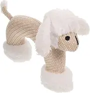 1Pc Nontoxic Plush Pet with Squeakers Bite Resistant Chew for Dogs Puppies for Teething and Reducing Boredom Durable Beige Poodle Design