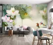 3D Lotus Mandarin Duck 45458NA Wallpaper Wall Murals Removable Wallpaper Fay
