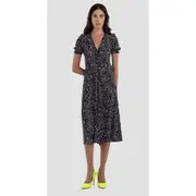 Replay Womens Printed Long Dress All Over Print Zebra Midi White