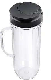 Replacement 22 Ounce Jar Cup and lid Fit-Replacement Cups For Magic Bullet Replacement Parts22 OZ Blender Cups Jar compatible with 250W Magic Bullet MB1001 Series Juicer Mixer (1 Flap cup)