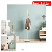 Vintage-Inspired Gold Coat Stand with Decorative Marble Base - Easy Assembly