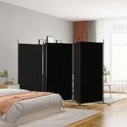 Bedroom Panel 5-Panel Room Divider Black 433x180 cm Fabric