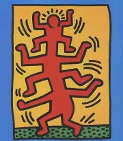 KEITH HARING Untitled (From the Growing Series), 1988 21.5" x 19" Offset Lithogr
