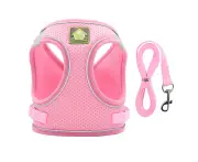 DegGod Dog Harness and Leash Set for Small Dogs, No Pull Adjustable Reflective Pet Harness--S