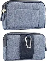Men's Mobile Phone Holster with Belt Clip, Cell Phone Belt Clip Bag, Zipper Smartphone Waist Bag Mobile Phone Holster Belt Pouch Fanny Pack Wallet with Carabiner Belt Loop for Outdoor Sport Travel