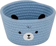 Durable Animal-Themed Nursery Basket - Rope Storage for Toys and More - Blue