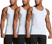[TSLA] Men's Athletic Compression Sleeveless Tank Top, Cool Dry Sports Running Basketball Workout Base Layer MUN24-WHZ Small