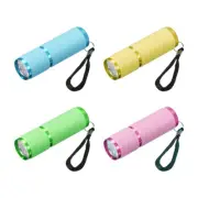 UV Mini 9 LED Aluminum Flashlight AAA Battery Not Included Multicolor 4Pcs