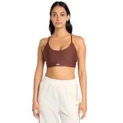 Reebok Lux Strappy Sports Bra Unearthed Brown Womens Workout Gym Activewear