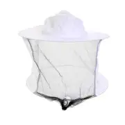 Beekeeping White Cotton Bee Hat and Veil with Hinged Closure