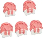 Baluue 5sets Color Block Hair Drying Cap Towel Wrap Women Hair Towel Hairdryer Shower Drain Hair Catcher Dryers Scrub Pour Brushes Braids Absorbent Net Hair Brush Ties Fleece 2pcs*5