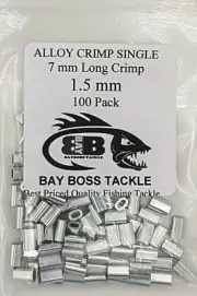 ALLOY ALUMINUM CRIMPS 1.5 mm x 100 SHORT CRIMP WIRE MONO TRACE FISHING LEADER
