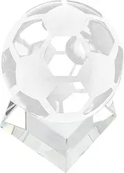 TOGEVAL Football Ornaments Ball Base Sports LED Indoor Shape Sphere Stand Soccer Quartz Clear Fancy Ball Football Display Stand Football Decor Footballs Ball Stand Ball Sphere Crystal