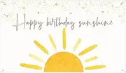 G1ngtar Boho Sun Happy Birthday Sunshine Backdrop Banner First Trip Around the Sun Wall Hanging Decor Muted Sunrise Theme Birthday Party Photography Background Decoration Supplies for Boys Girls