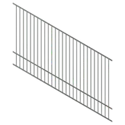 ProtectorAl 1201-2400W x 1500H Palladium Silver Raked 16-30º Flat Top Pool Fence Panel