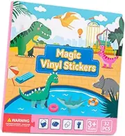 Ｓｉｍｈｏａ Kids Stickers Book Interactive Learning Tool Early Educational Book Learning Toy for Preschool , Dinosaur Scene