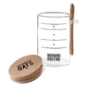 Overnight Oats Jar With Sealed Lid And Spoon Table Sugar Collection Kitchen E...