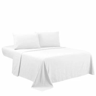 6Piece Hotel Luxury Soft 100%Cotton Bed Sheets Set, 21"Deep (Queen,White Solid)