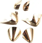 [Healvian] 3Pairs High Heel Pointed Caps Decorative Metal Shoe Protectors for High Heels Easy to Install Toe Guards Fashionable Shoe Accessories for Repair and Decoration