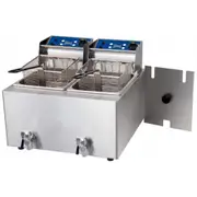 Birko Commercial 8 Litre 15 Amp Double Deep Fryer with Timer Controls