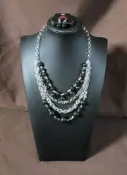 Paparazzi Rockin Rockette Black Necklace And Earrings