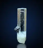 Light Blue Aquamarine Crystal Combine Tourmaline Crystal, Terminated Aquamarine
