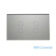 AU/NZ Approved Smart Home Wifi Light Wall Switch 4 Gang Grey Glass Touch Panel