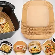 200pcs Round Air Fryer Parchment Paper Liners, Disposable Food-Grade Oil-Absorbing Baking Paper Bowls for Home Cooking, Non-Stick Silicone Coated Liners