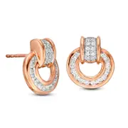 0.5 CT. T.W. Diamond Doorknocker Stud Earrings in 14K Rose Gold