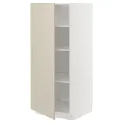 METOD high cabinet with shelves, white/Havstorp beige, 60x60x140 cm