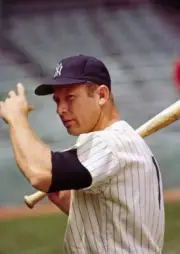 New York Yankees Mickey Mantle before game vs Boston Red Sox Bronx- Old Photo 2