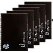 Spirax P703 Meeting Book Spiral Bound 140 Page Black (A4) [5 Pack]